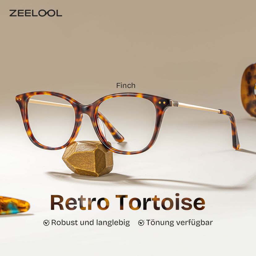 Finch Tortoise Rechteckig Brille