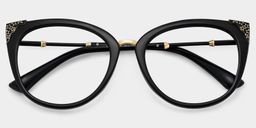 Dalton Schwarz Cateye Brille1