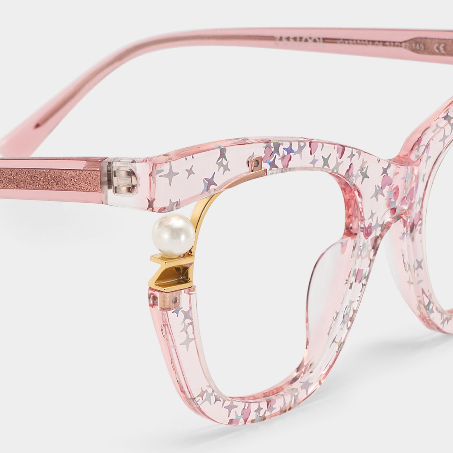 Pearl Rosa Cateye Gemischte Materialien Brille6