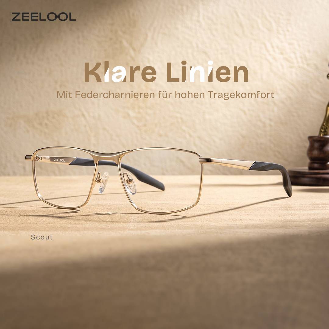 Scout Gold Rechteckig Brille mit Goldrahmen für Herren | ZEELOOL0