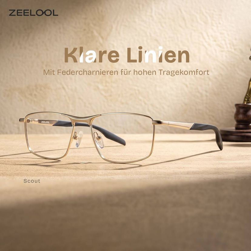Scout Gold Rechteckig Brille