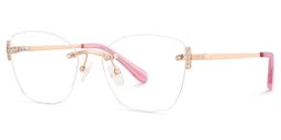 Jaxon Rosa-Gold Rechteckig Brille2