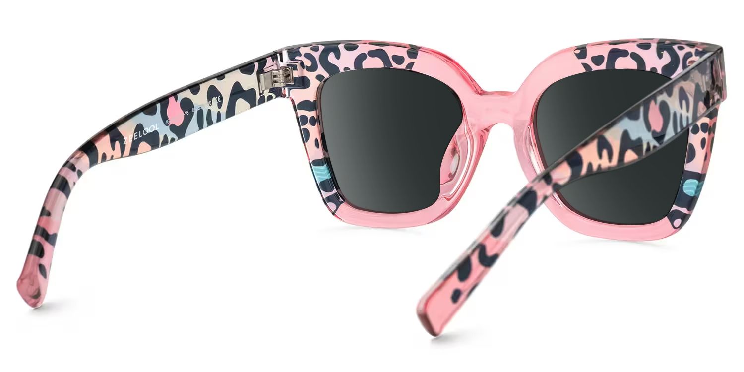 Malcolm Rosa-Leopard Square Polarisierte Sonnenbrille zum Autofahren | ZEELOOL2