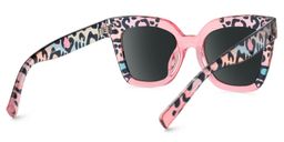 Malcolm Rosa-Leopard Quadratisch Sonnenbrille2