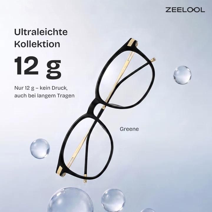 Greene Schwarze Eckige Brille mit Mix-Rahmen für Damen | ZEELOOL1