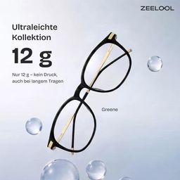 Greene Schwarz Quadratisch Brille1