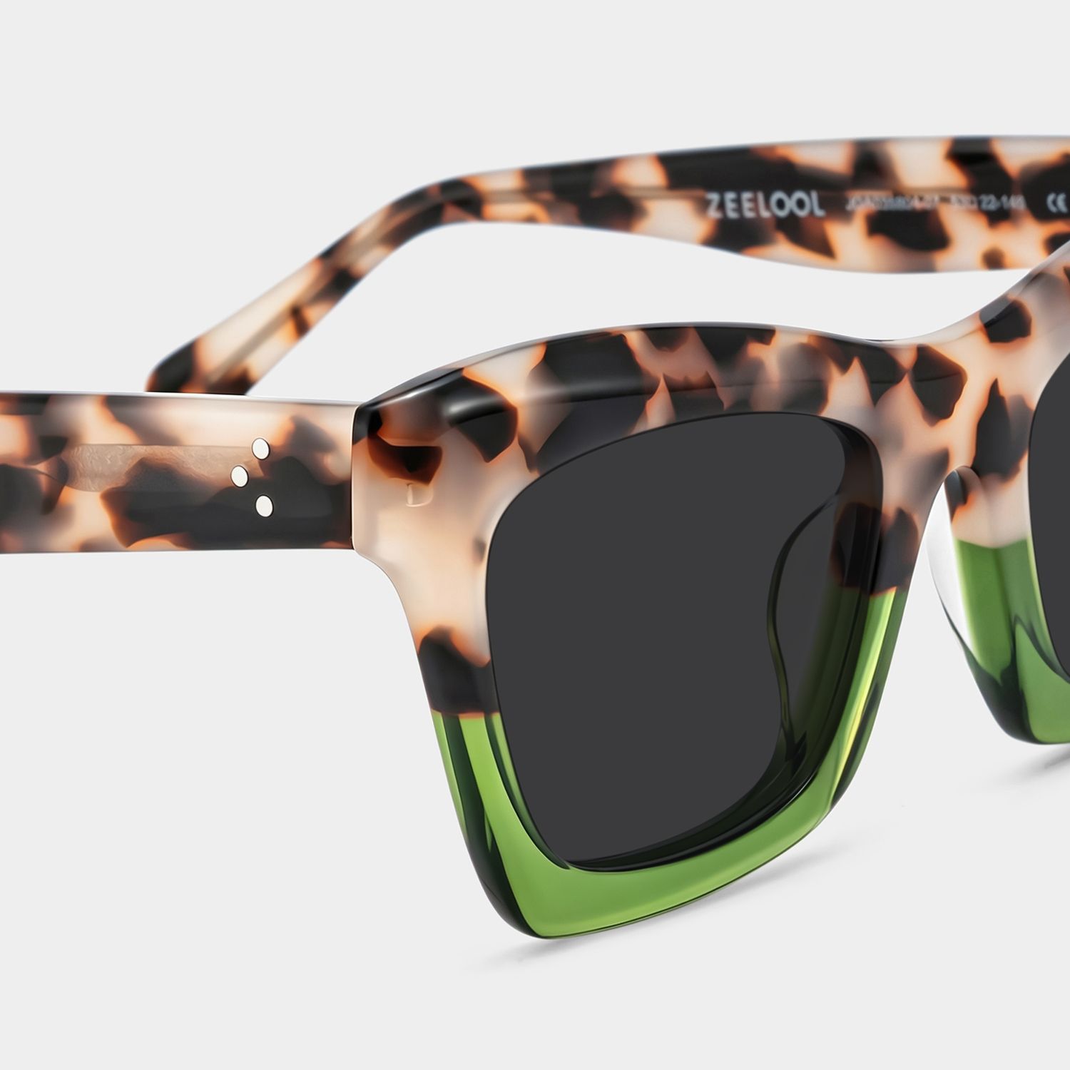 Benitez Acetate Grün-Tortoise Square Sonnenbrille | ZEELOOL4