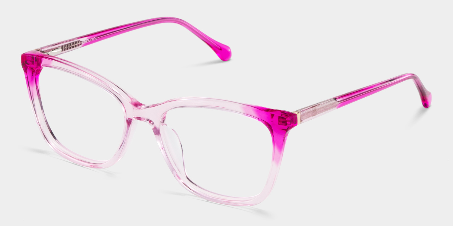 Juno Rosa Rechteckig Brille4