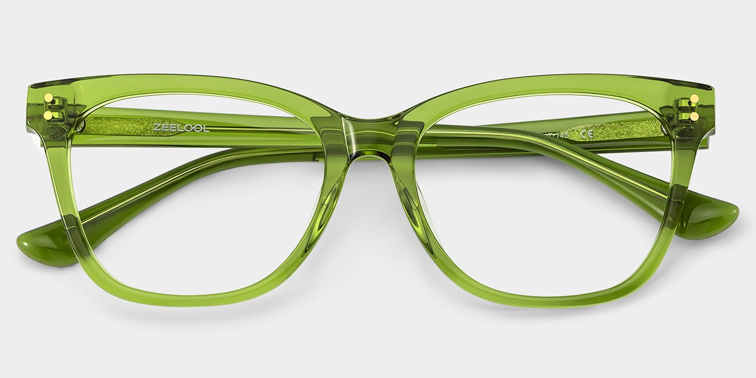 Vivienne Grün Rechteckig Brille5