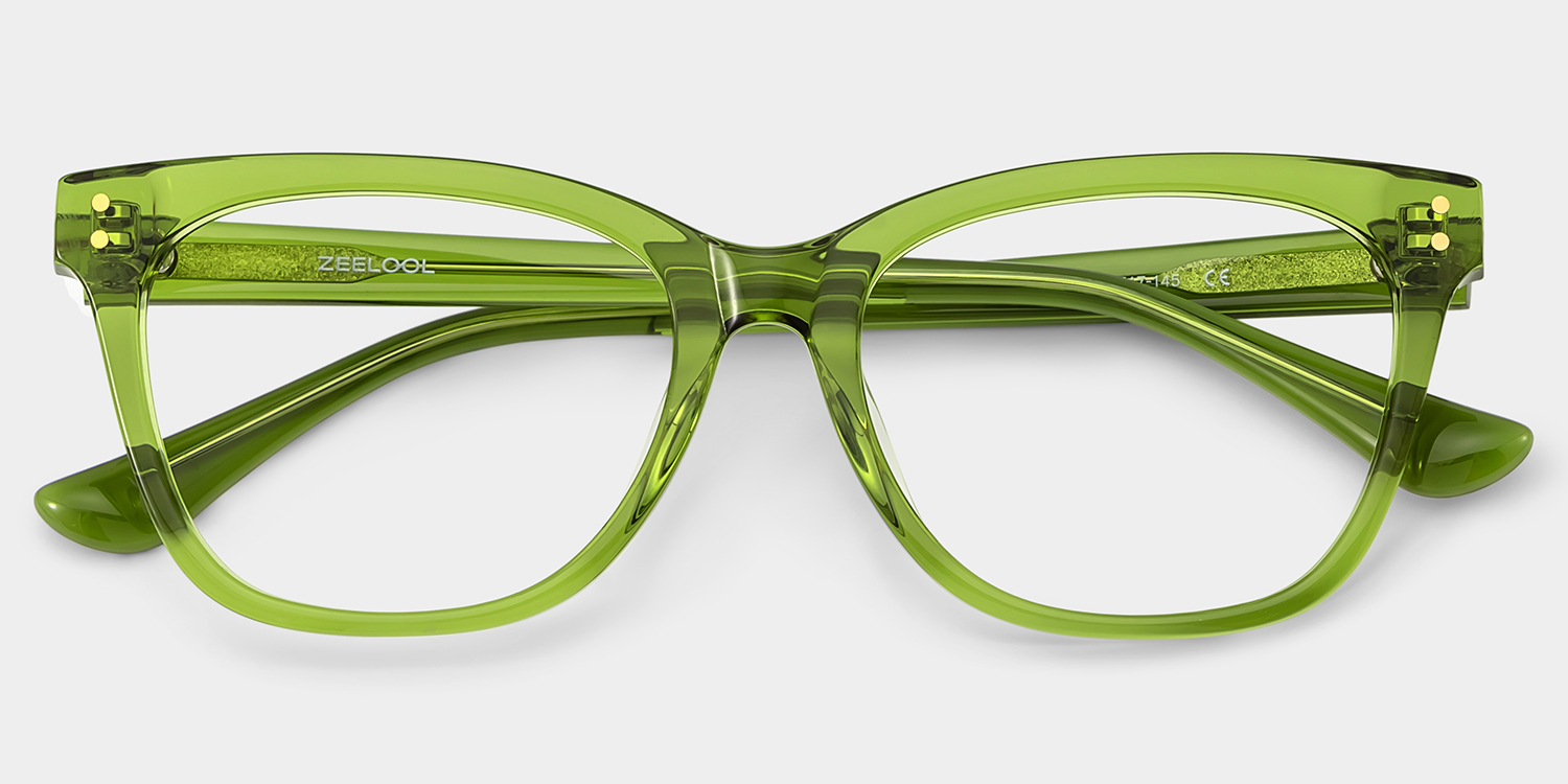 Vivienne Grün Rechteckig Brille3
