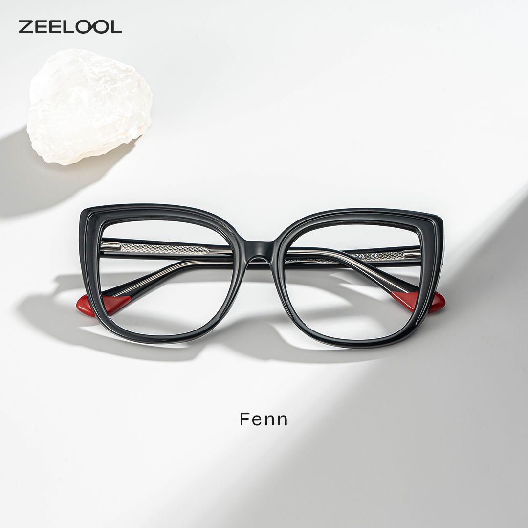 Fenn Schwarz Cateye Brille0