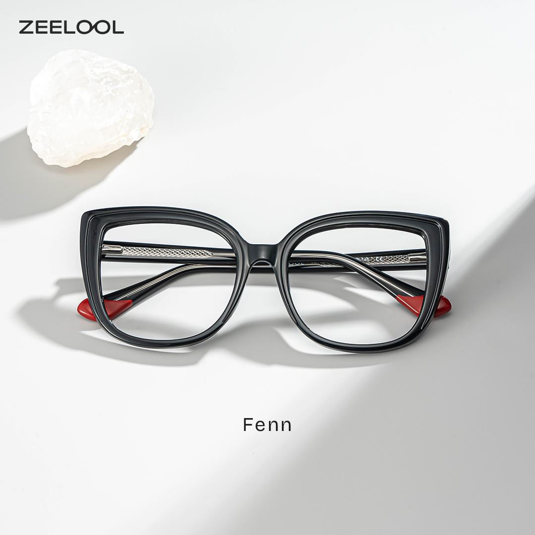 Fenn Schwarz Cateye Brille