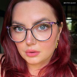 Babbage Blumendruck-Lila Rund Brille7