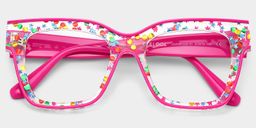 Zerica Rosa-Rot Quadratisch Brille3