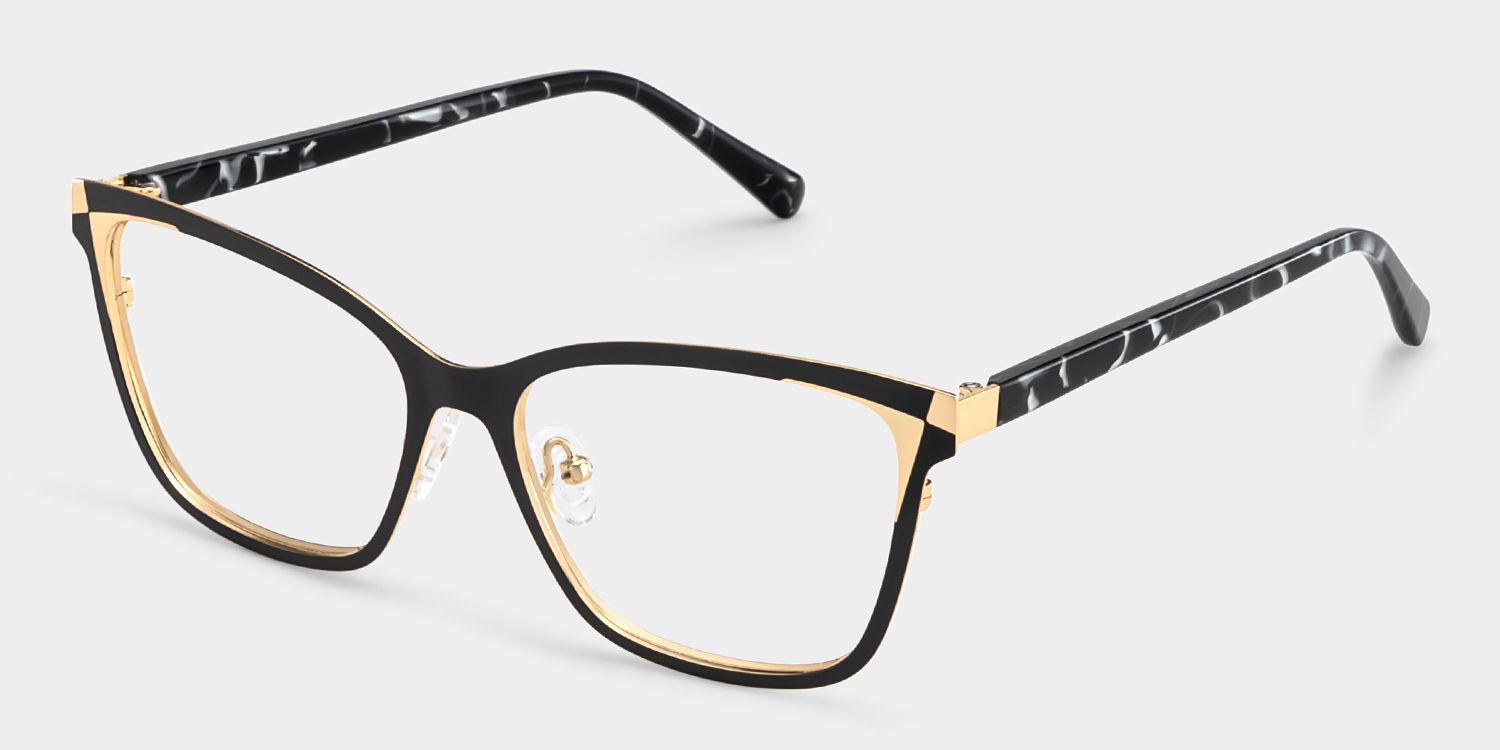 Elise Schwarz Rechteckig Brille4