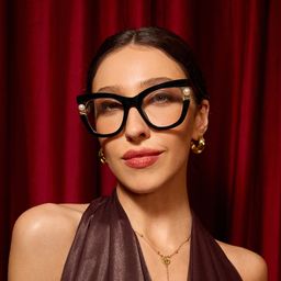 Pearl Schwarz Cateye Brille0