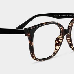 Siner Schwarz-Tortoise Quadratisch Brille5