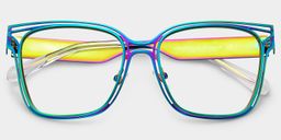 Dacarine Bunt Quadratisch Brille3
