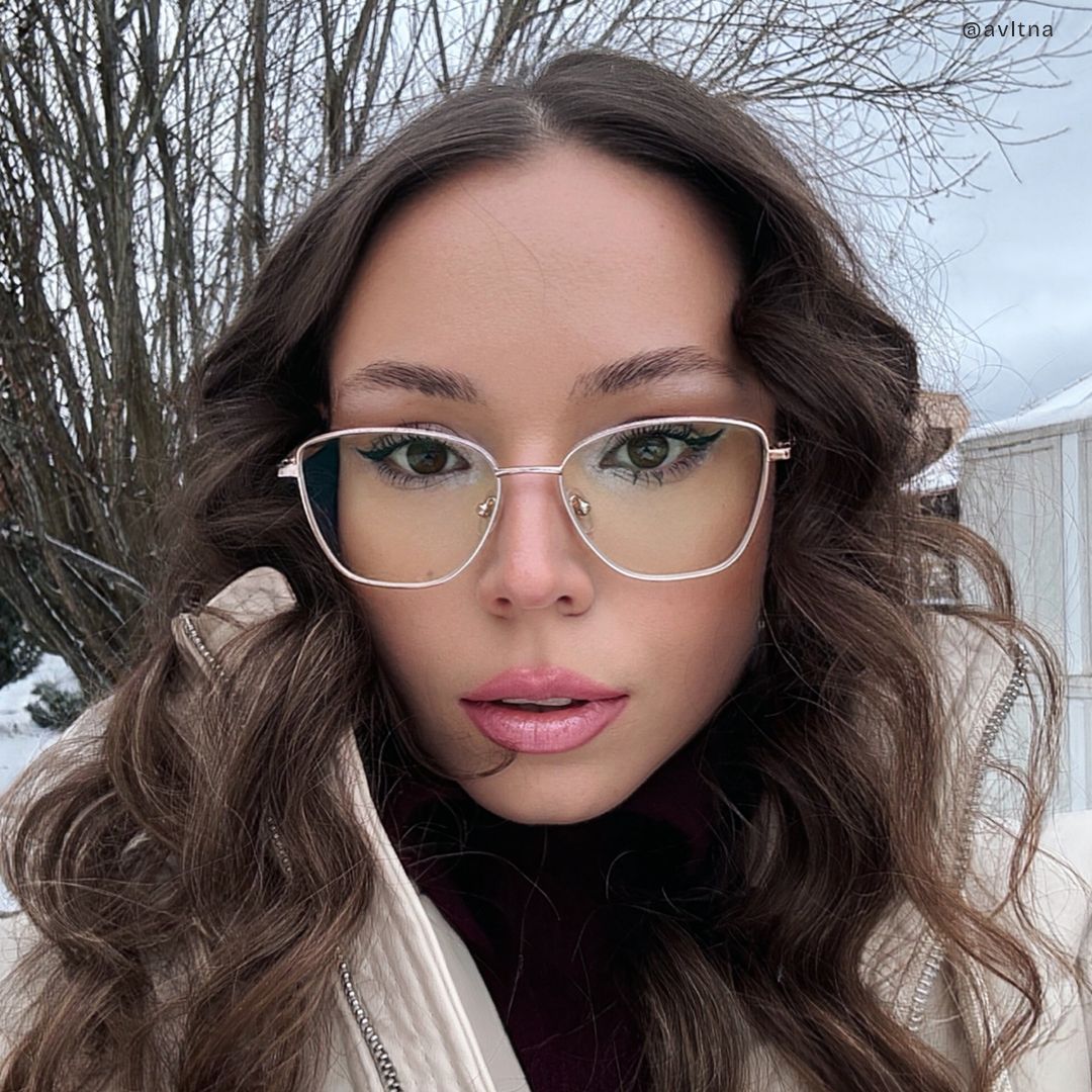Skyler Rosa-Gold Schmetterling Brille11