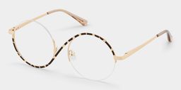 Alina Schwarz-Tortoise Rund Brille4