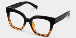 Malcolm Schwarz-Tortoise Quadratisch Brille2