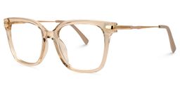 Jacqui Beige Quadratisch Brille1