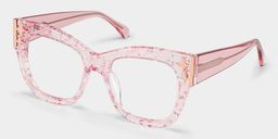 Minfia Rosa Klar Quadratisch Brille4