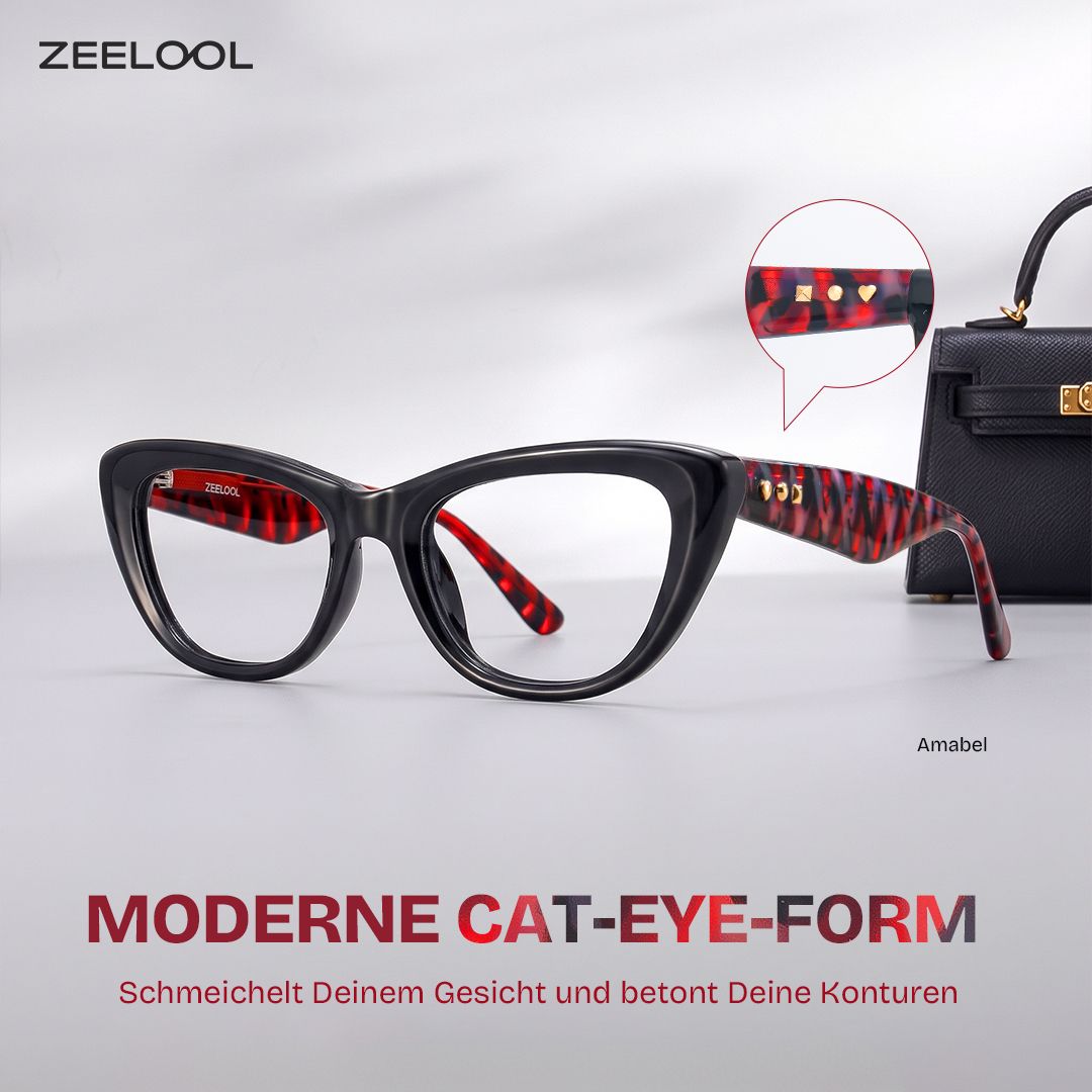 Amabel Schwarze Cat-Eye Brille | ZEELOOL0