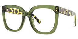 Ebony Grün-Tortoise Quadratisch Brille2