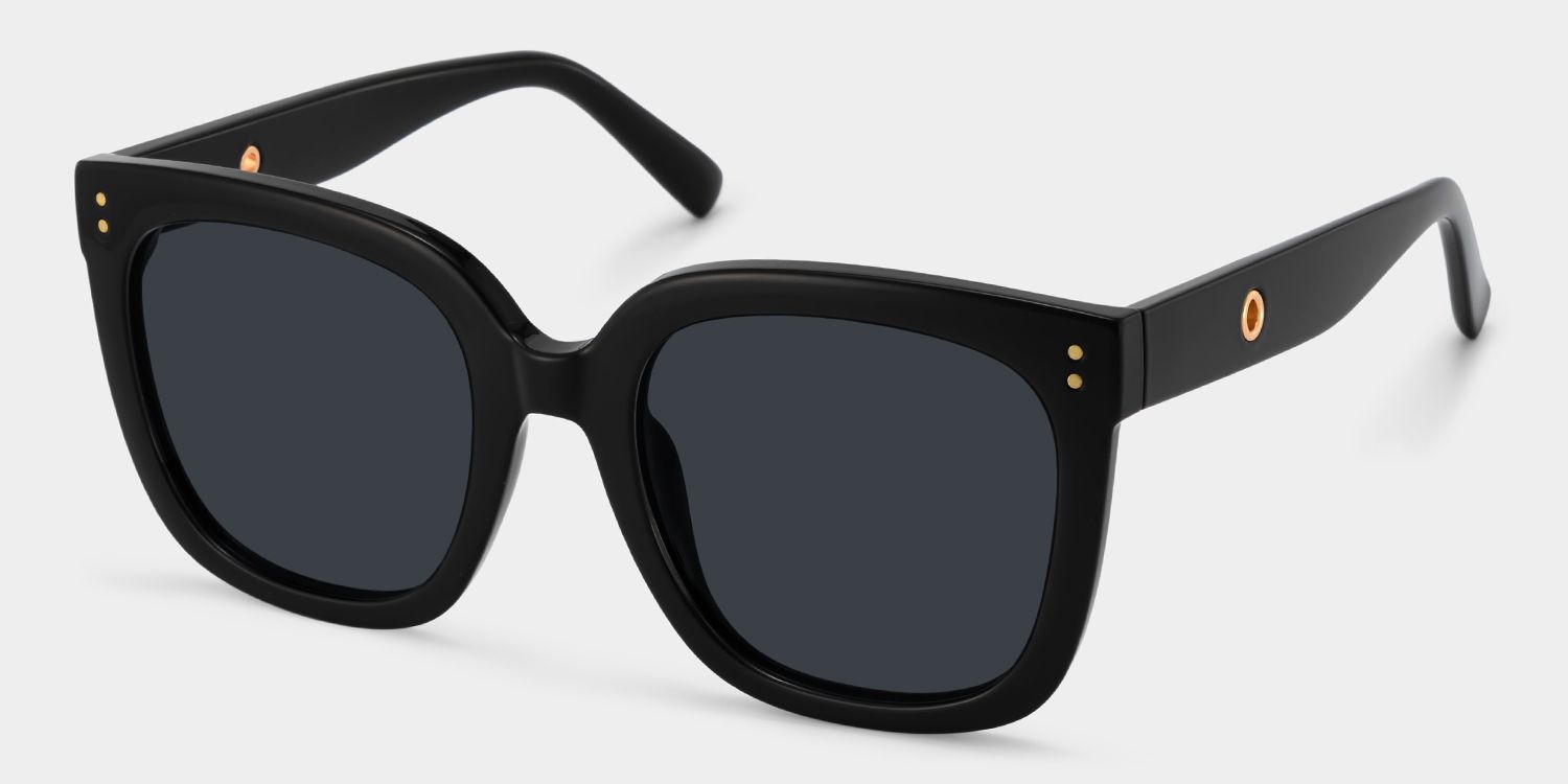 Ebony Schwarz Quadratisch Brille2