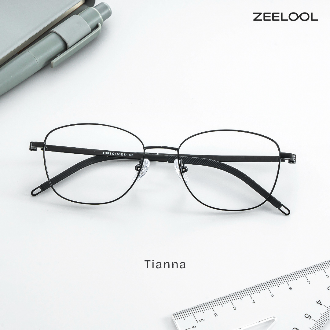Tianna Schwarz Rechteckig Brille0