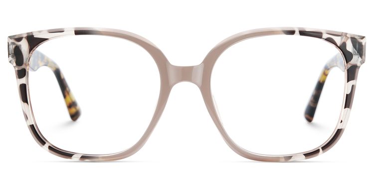 Siner Khaki-Tortoise Quadratisch Brille