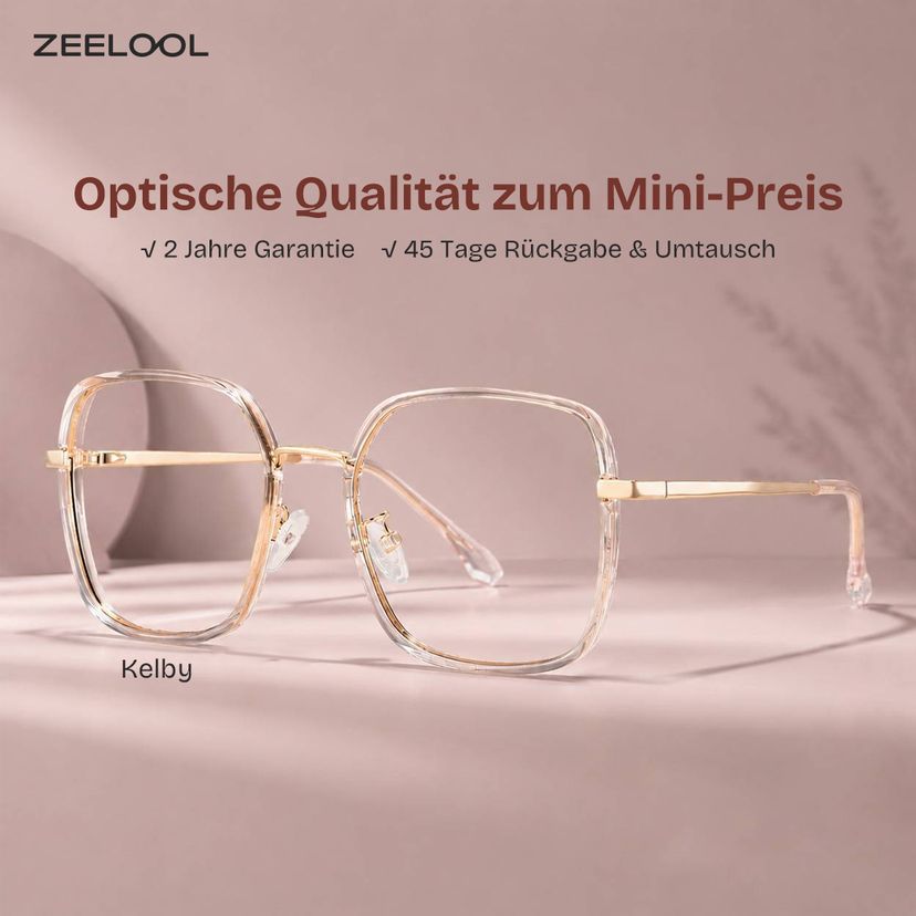 Kelby Rosa-Blau Quadratisch Brille