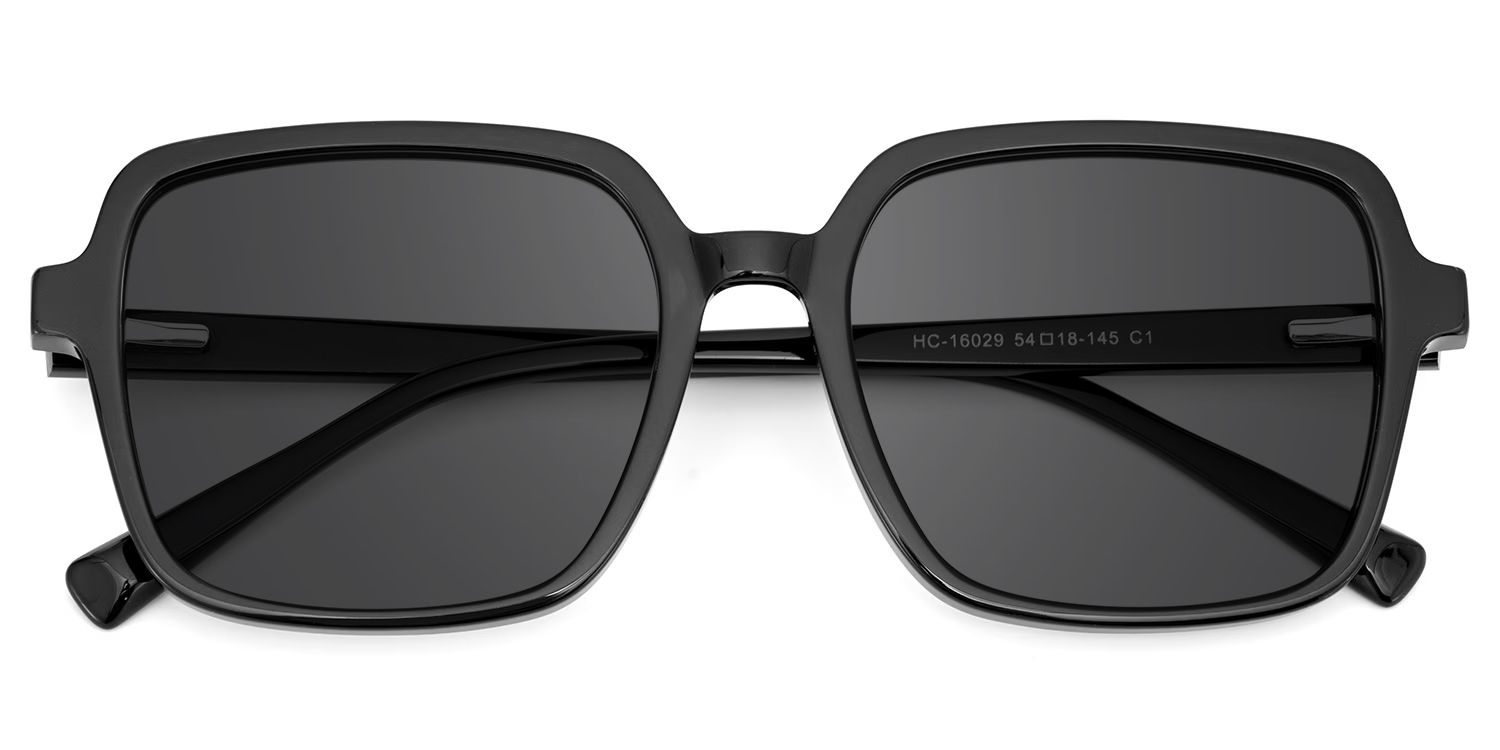 Ember Schwarz Square Polarisierte Sonnenbrille zum Autofahren | ZEELOOL1