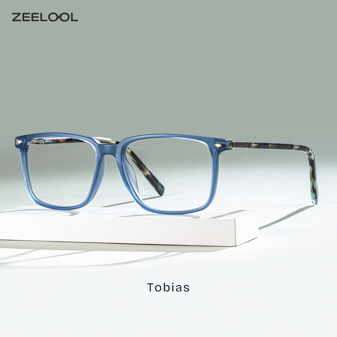 Tobias Blau Rechteckig Brille1