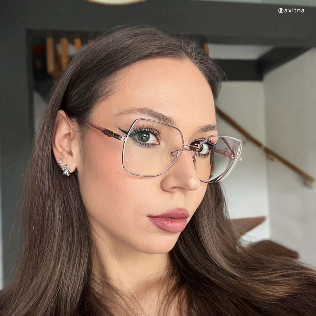 Billie Rosa-Gold Geometrisch Brille10