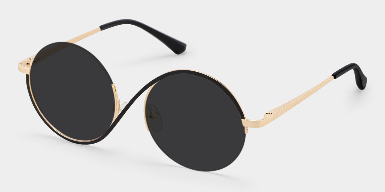 Alina Round Schwarz Sonnenbrille mit Sehstärke | ZEELOOL2