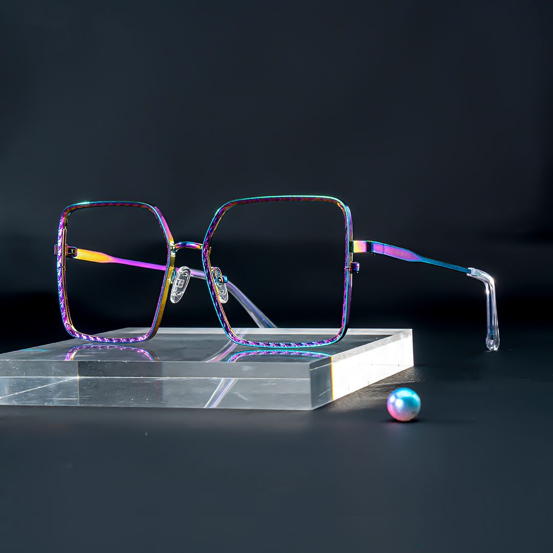 Thalia Lila Quadratisch Metall Brille0