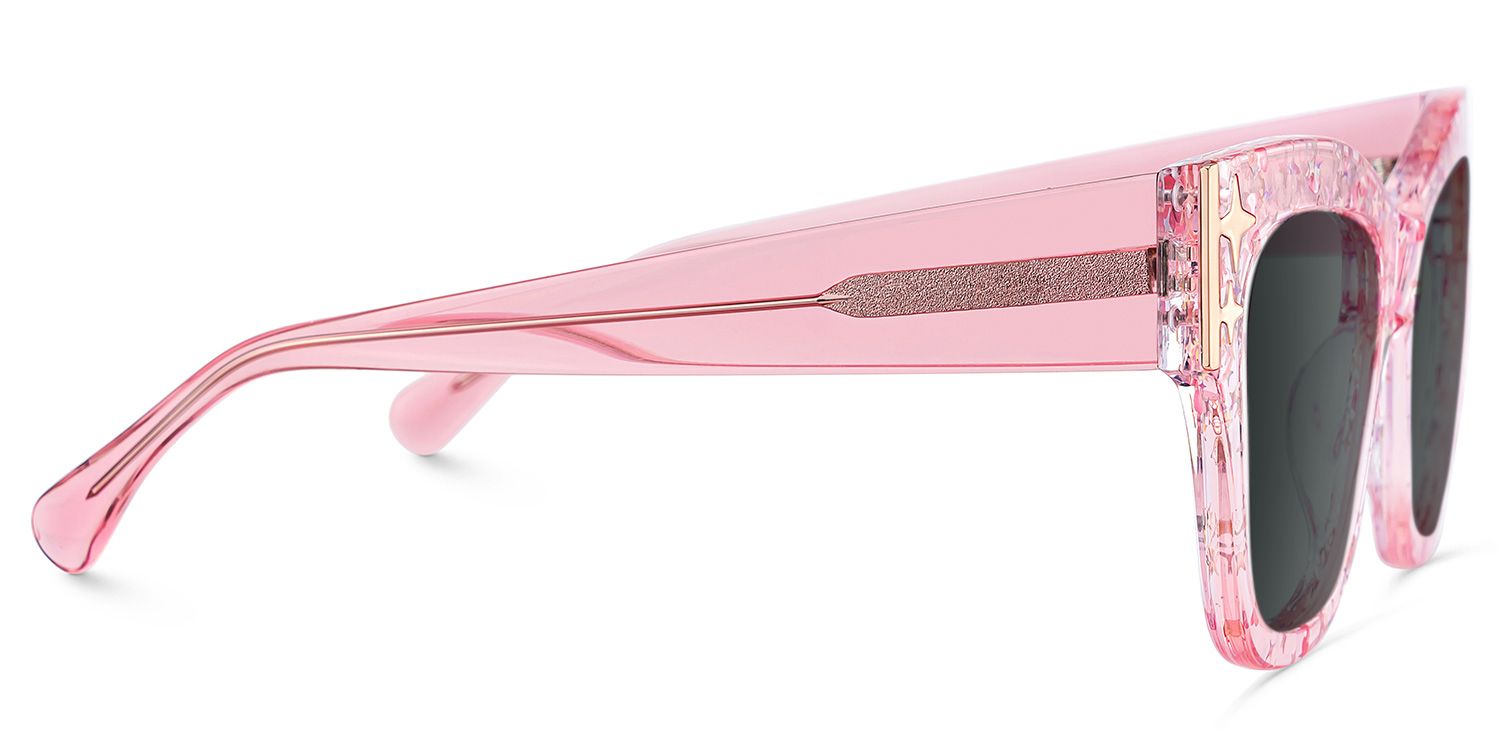 Minfia Rosa Klar Quadratisch Acetat Brille3