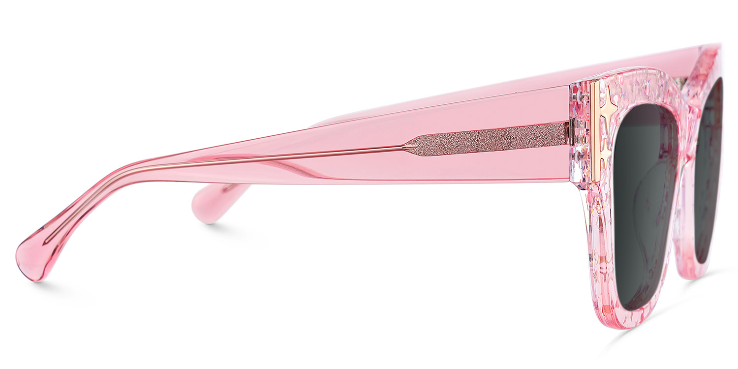 Minfia Rosa Kristall Quadratisch Brille3