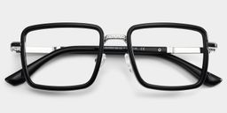 Hunter Schwarz Quadratisch Brille2
