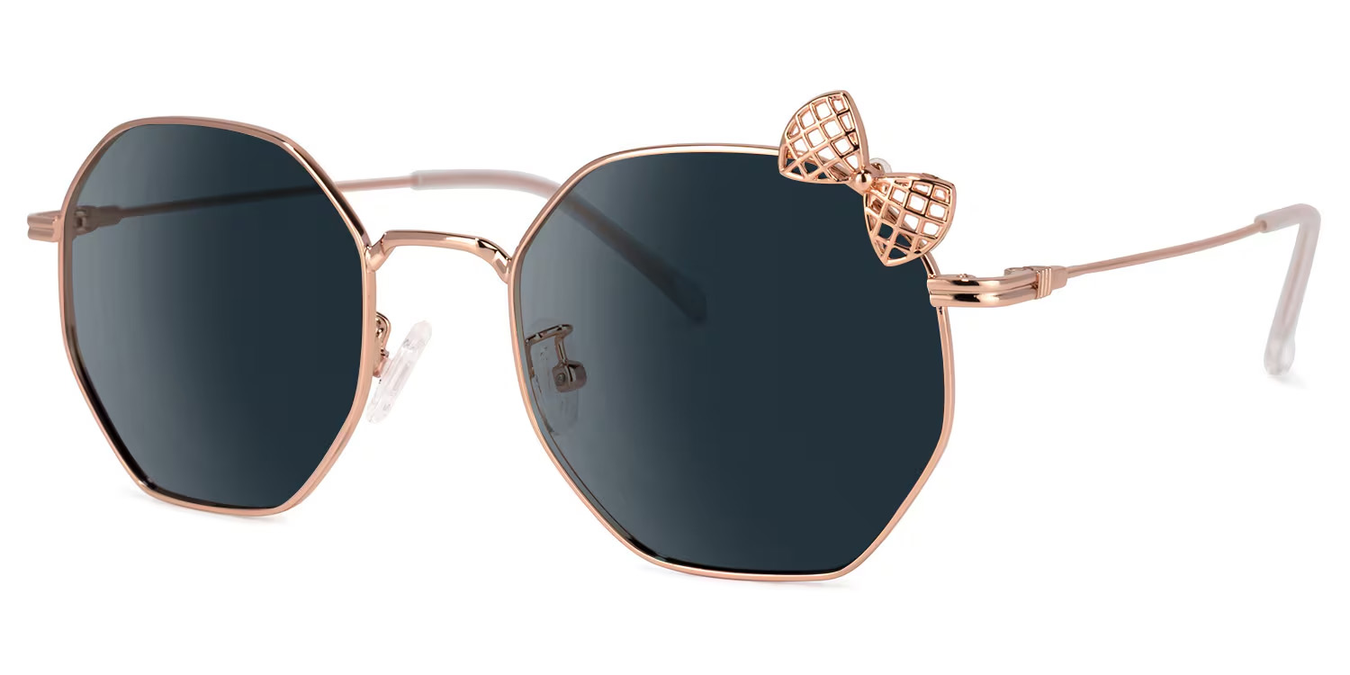 ZEELOOL Kaitlyn Rosa-Gold Geometrisch Brille