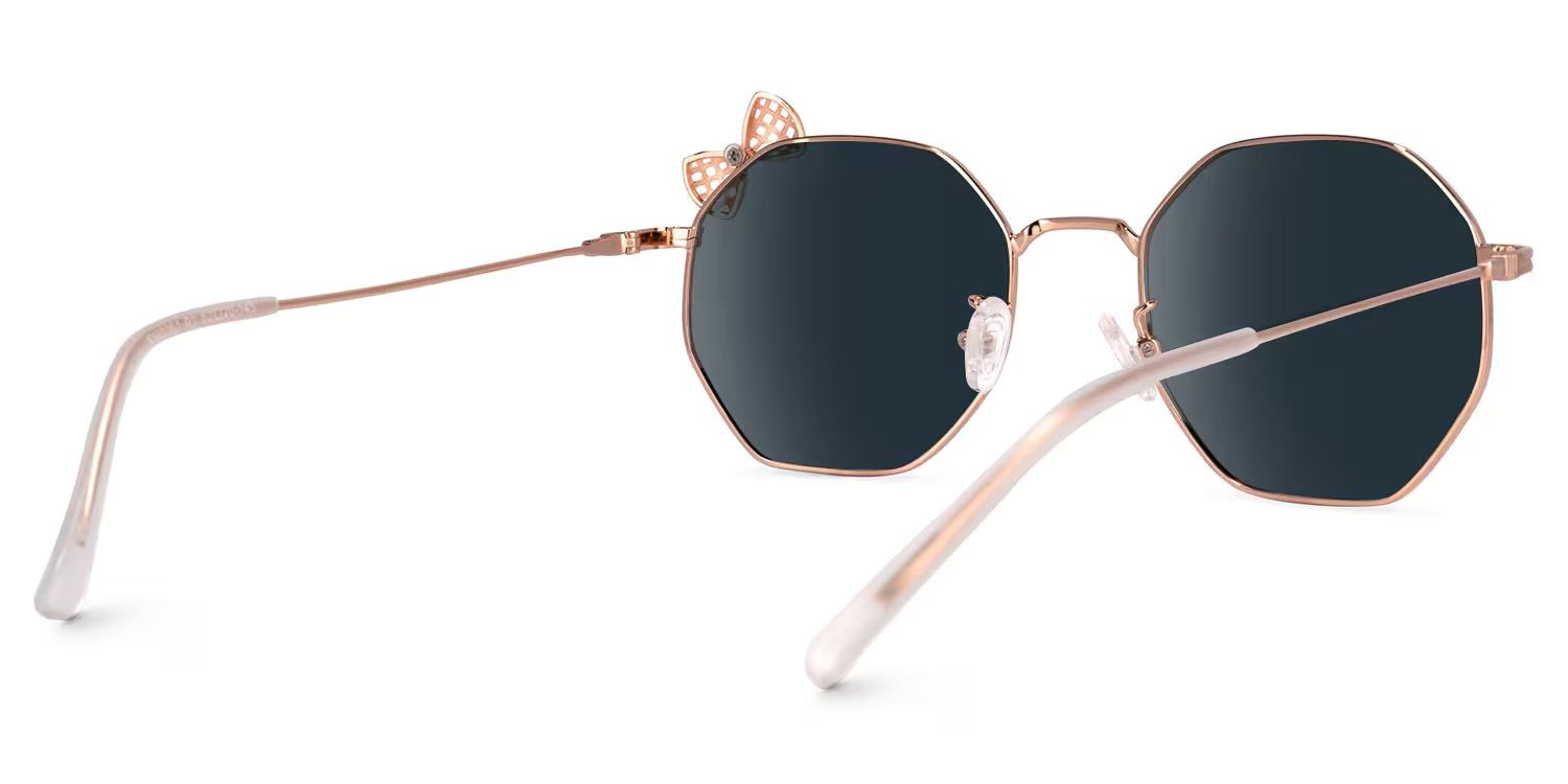 Kaitlyn Metal Rosa-Gold Geometric Sonnenbrille | ZEELOOL3