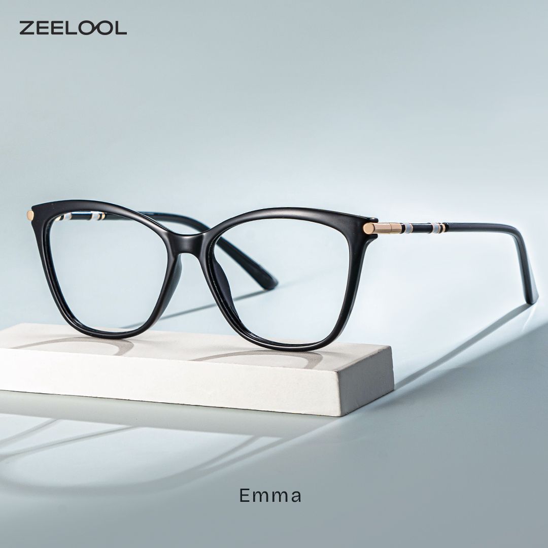 Emma Schwarz Quadratisch Brille0