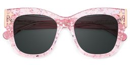 Minfia Rosa Klar Quadratisch Brille1