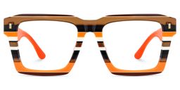 Kenish Orange-Braun Quadratisch Brille0