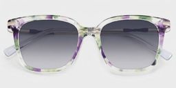 Jacqui Lila-Grün Quadratisch Brille1