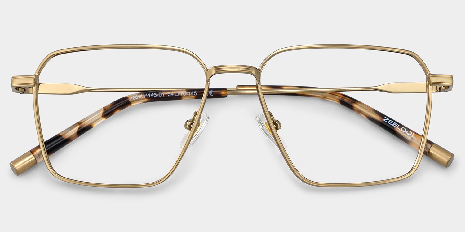 Ashley Braune Quadratische Brille aus Materialmix | ZEELOOL4