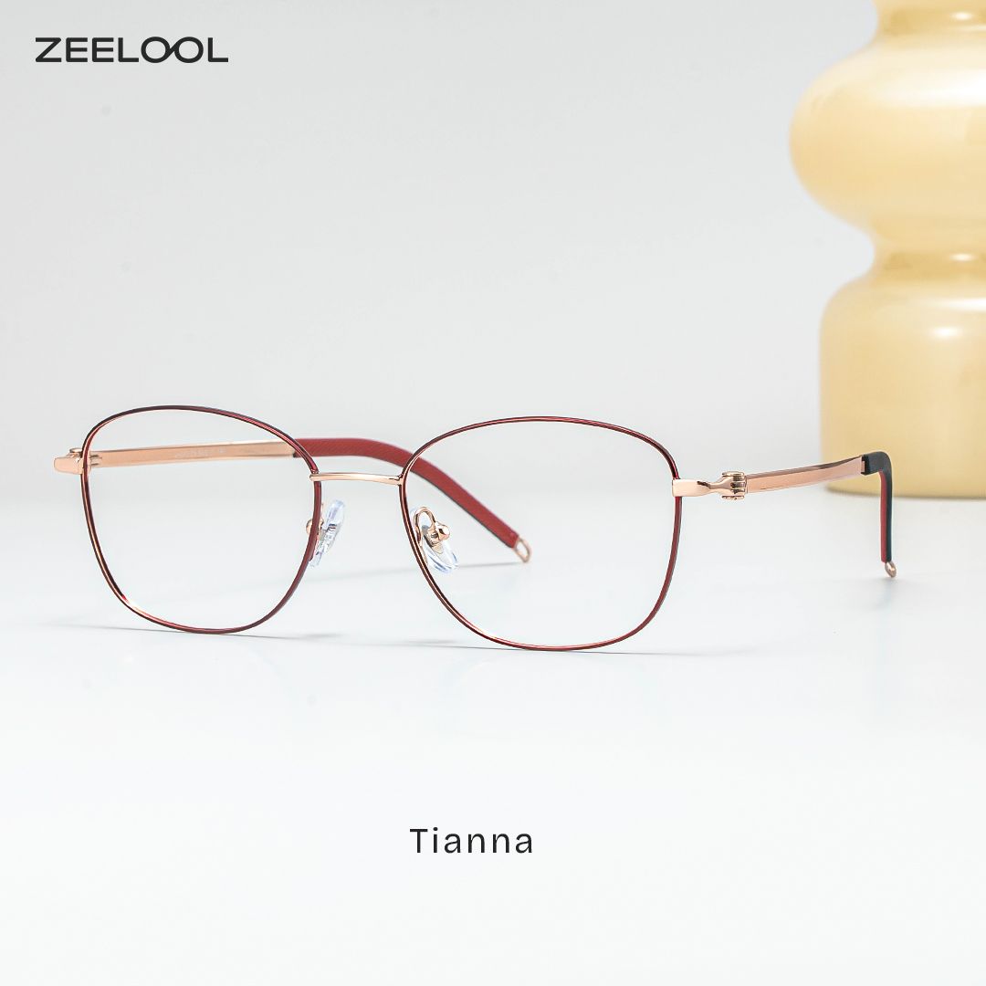 Tianna Rot Rechteckig Brille0