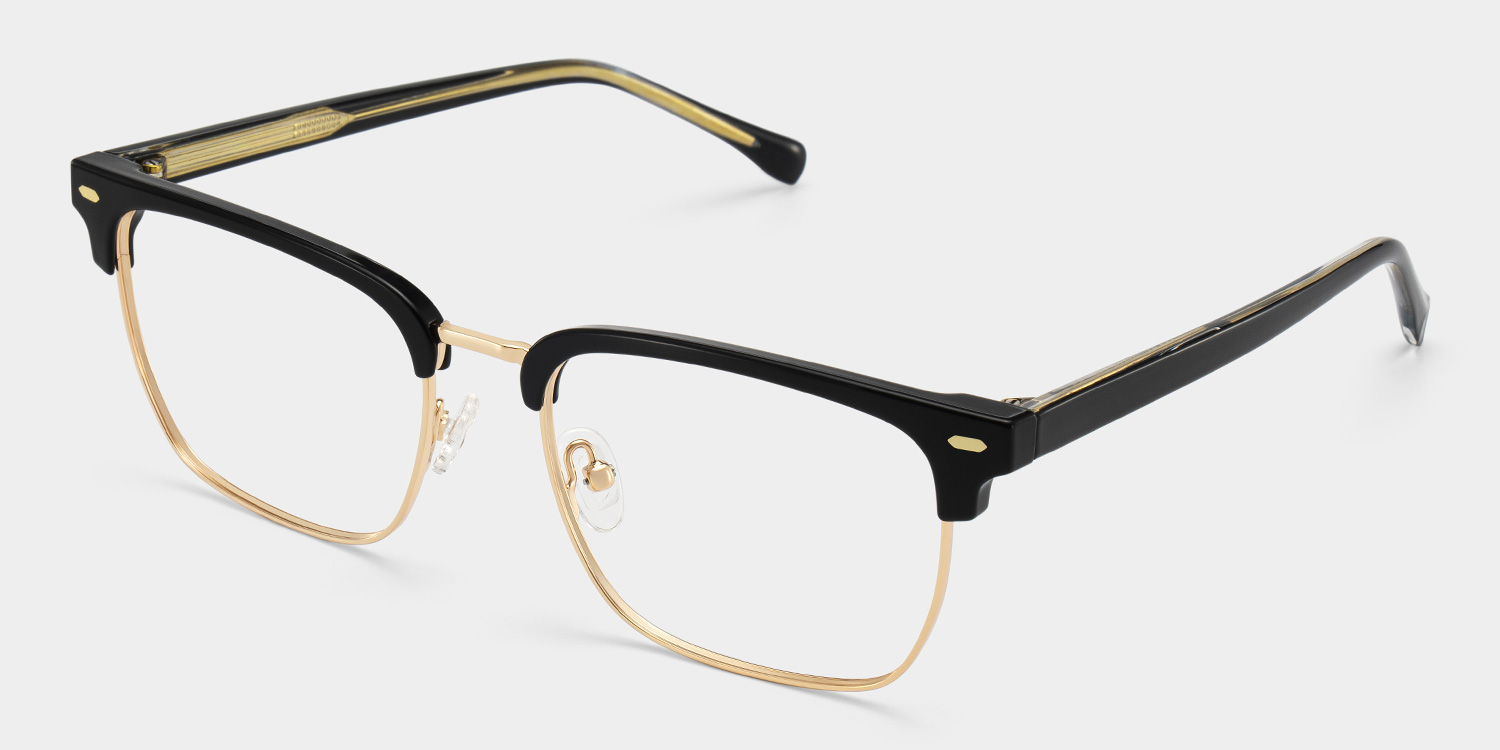 Braidsby Schwarz Browline Gemischte-Materialien Brille2